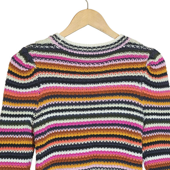 Marie Oliver Miley Rainbow Stripe Sweater Colorful Pullover Preppy Knit Size XS - Picture 8 of 13